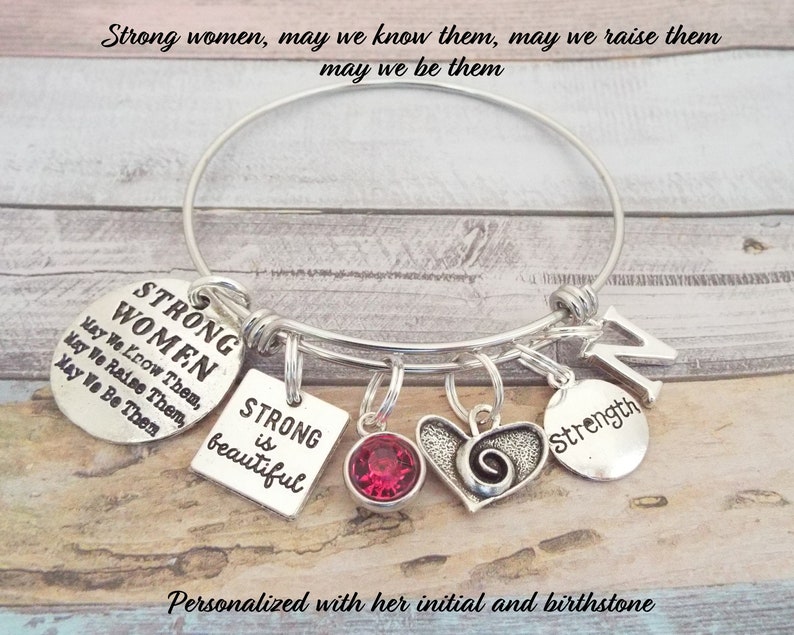 Women/'s Jewelry Encouragement Bracelet Feminist Jewelry Gift for Her Personalized Gift Gift for Feminist Strong Women Charm Bracelet