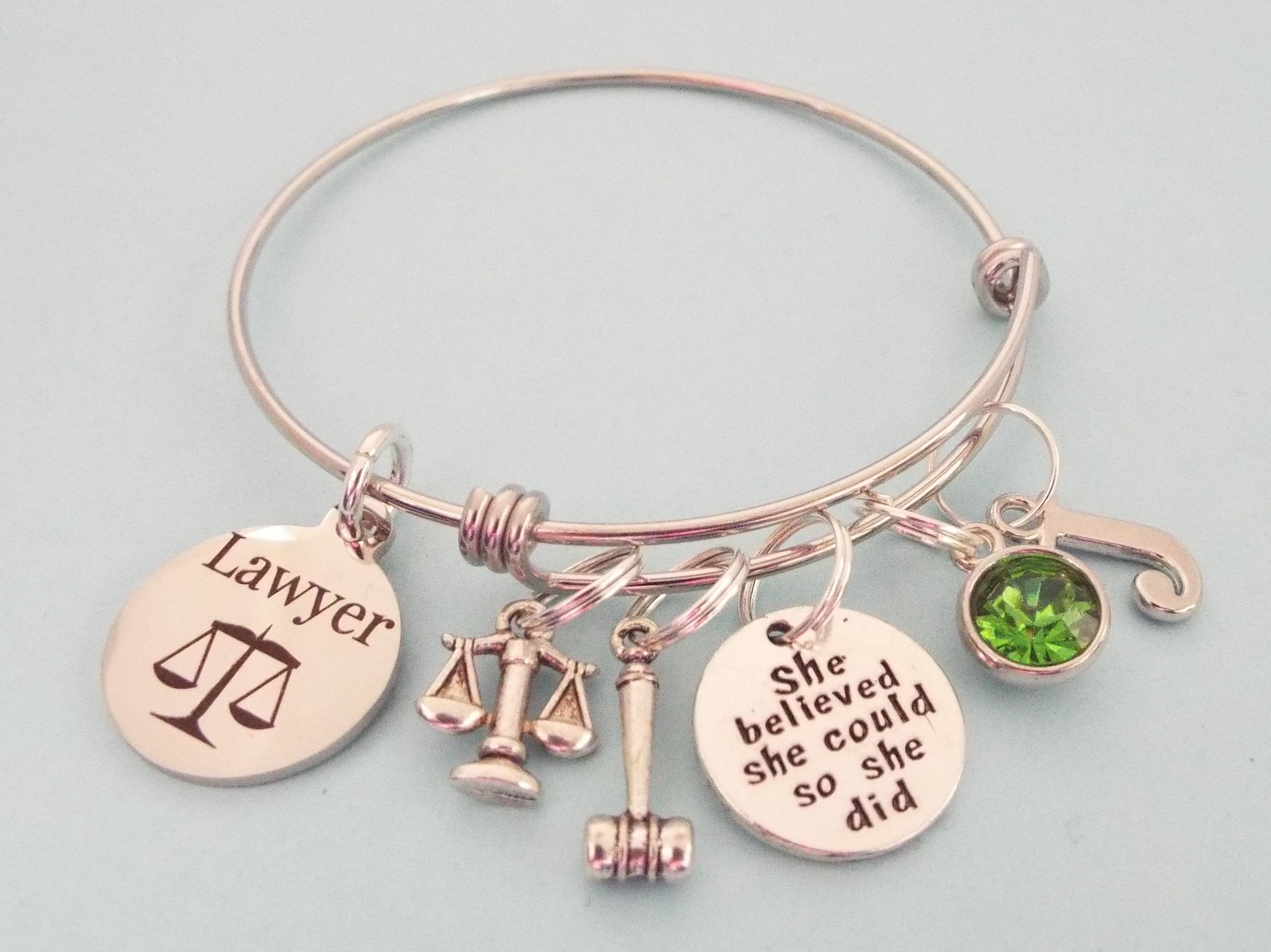 Lawyer Graduation Gift, Attorney Graduate Charm Bracelet ...