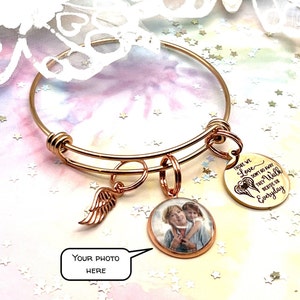 Memorial Gift, Verlies van een geliefde Charm Armband, Aangepaste Foto, Memorial Jewelry, Sympathie en Verdriet Gift, Stapelbare armband voor vrouw