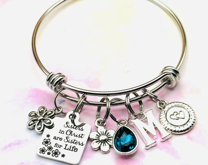 Best Friend Gift, Bible Verse Charm Bracelet, Sisters in Christ Bracelet, Handmade Easter Jewelry, Handmade Gift for Her, Mother's Day Gift