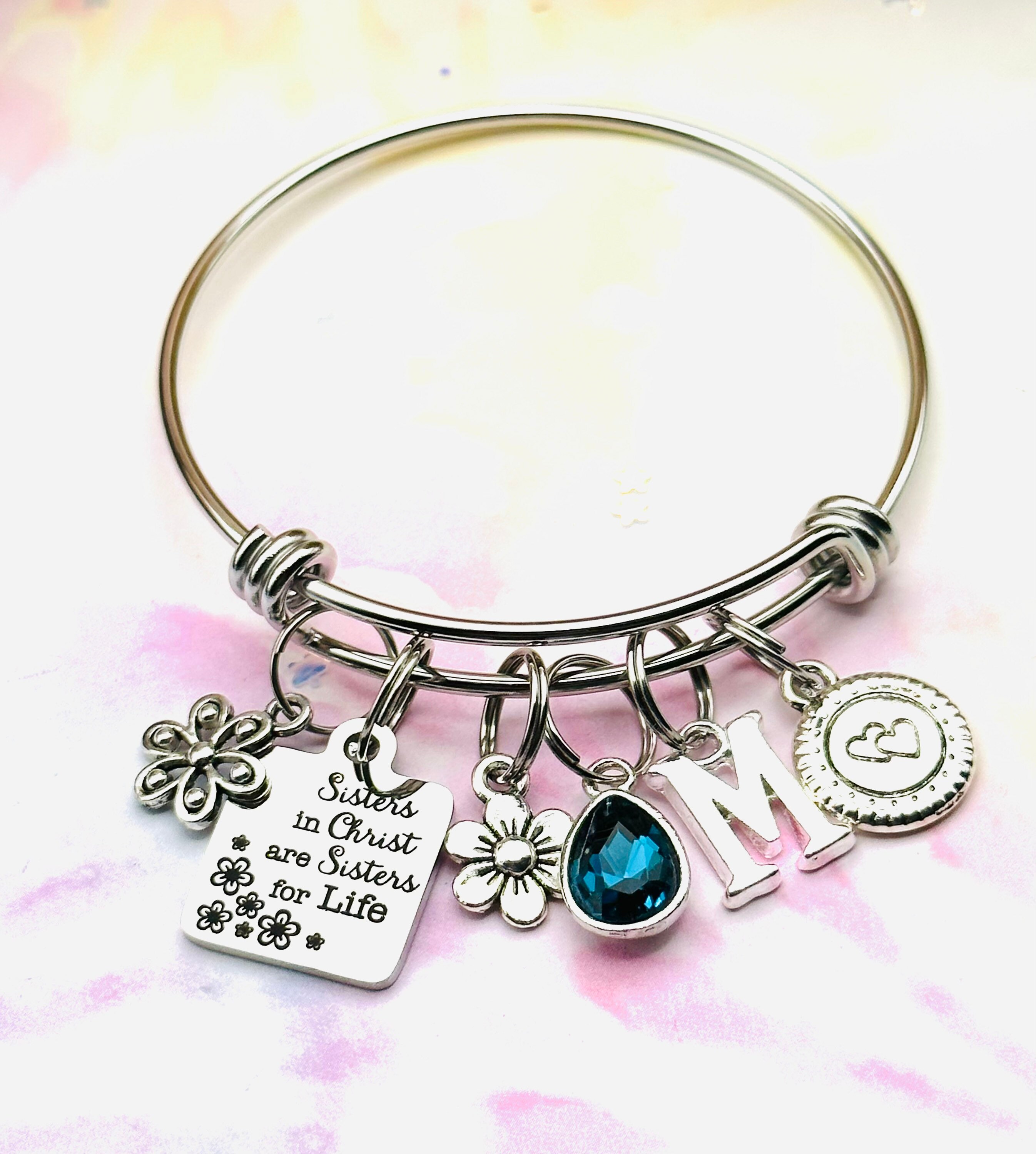 Best Friend Gift, Bible Verse Charm Bracelet, Sisters in Christ Bracelet,  Handmade Easter Jewelry, Handmade Gift for Her, Mother's Day Gift