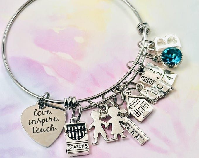 Graduation Gift for Teacher, New Teacher Graduating, Student to Teacher Gift, Thank You Gift, Personalized Gift, Custom Jewelry, Gift Her