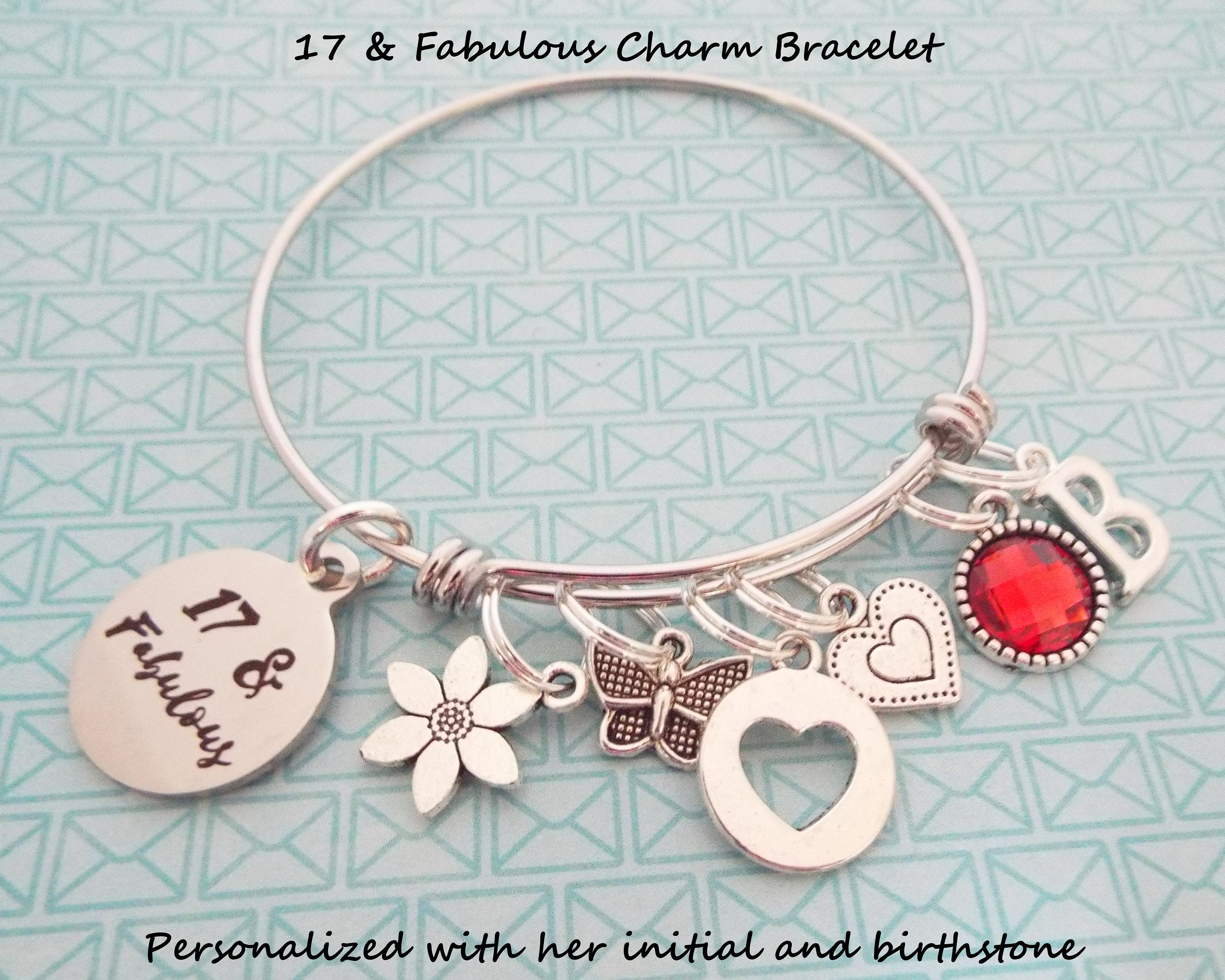 Girl 17th Birthday Charm Bracelet, Gift for 17th Birthday ...