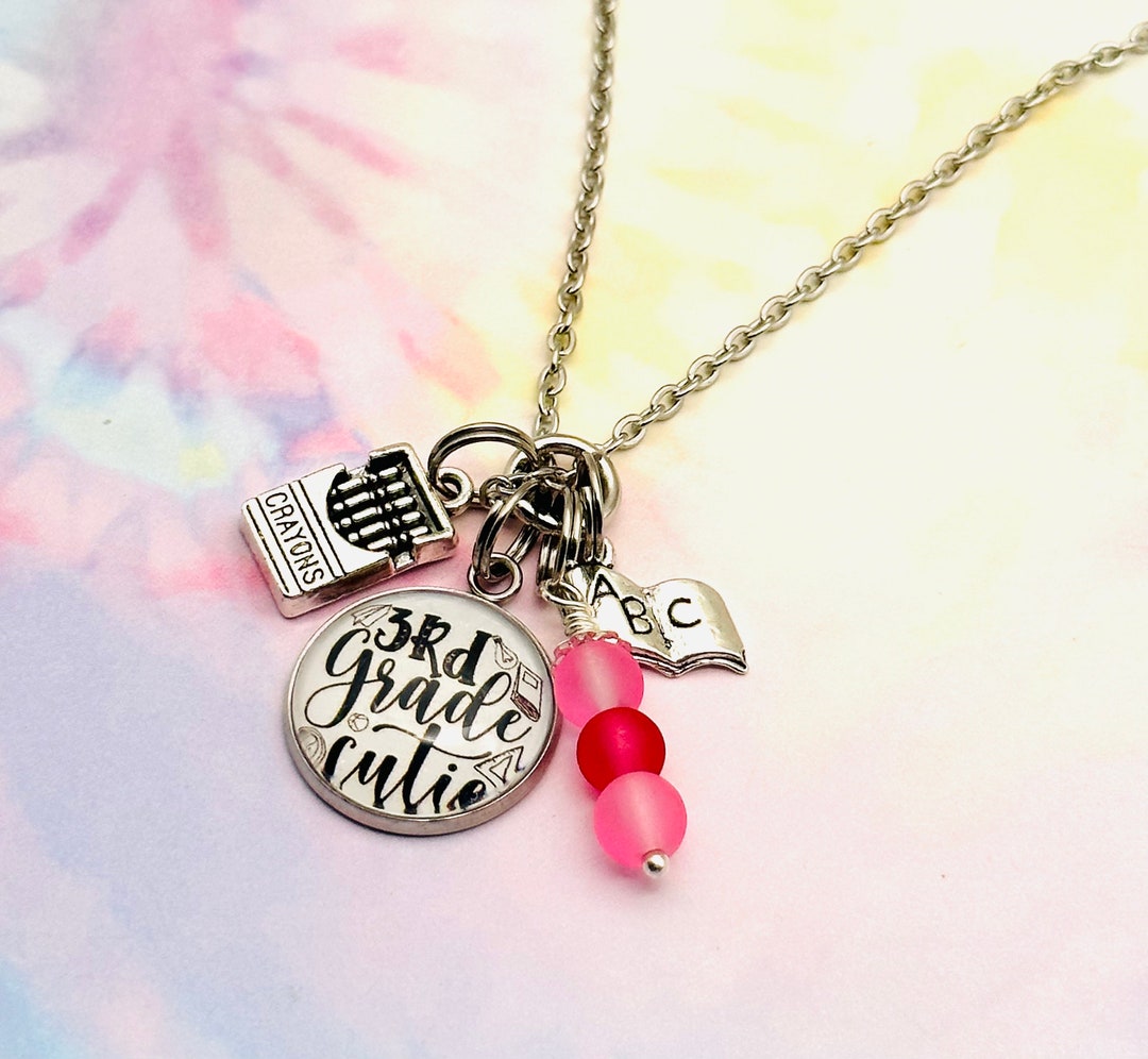 Back to School Necklace, First Day of School Gift, Mommy and Me Beaded