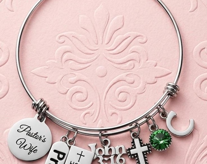 Pastor's Wife Charm Bracelet: Christian Faith Jewelry Gift
