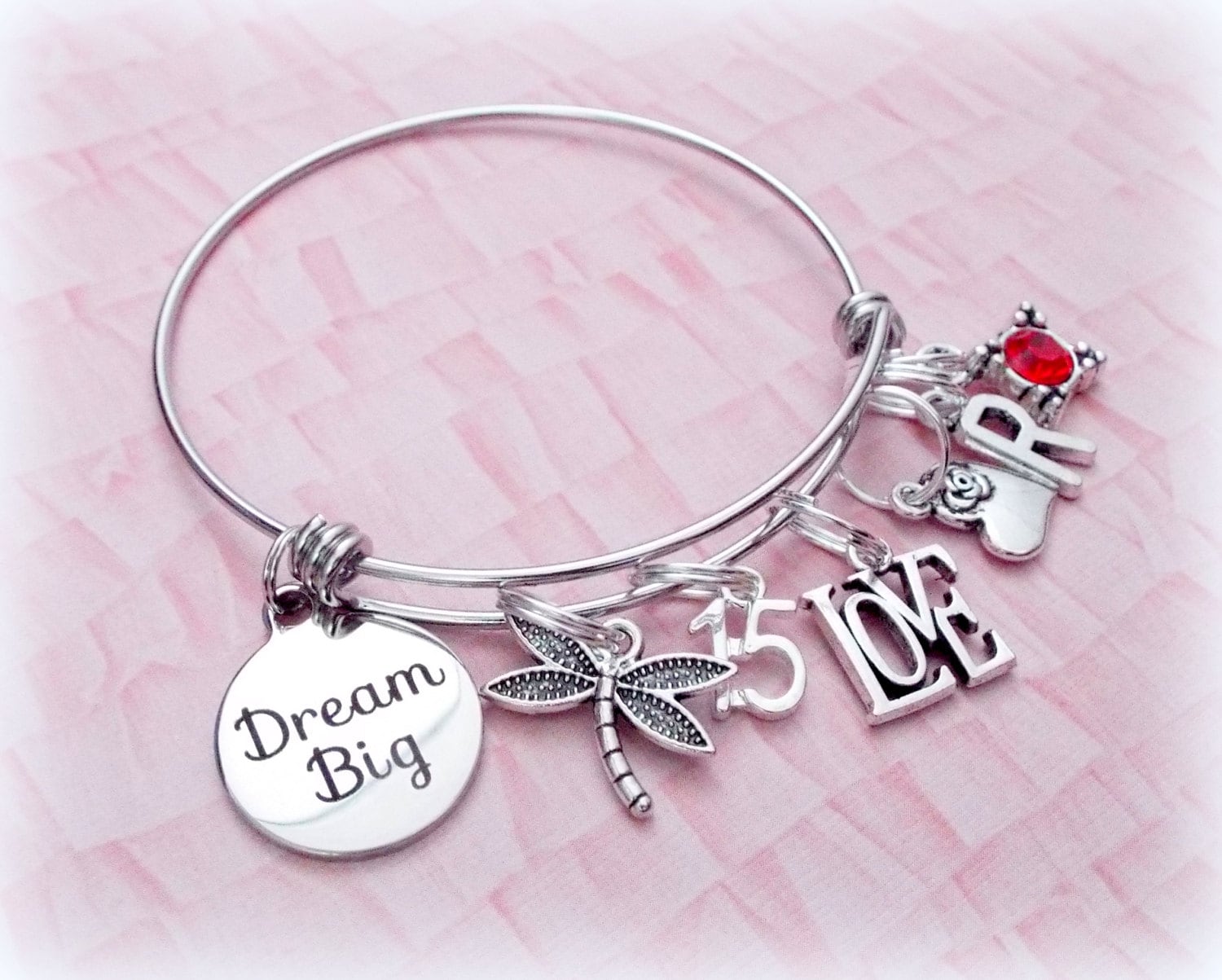 Happy 15th Birthday Charm Bracelet Personalized Jewelry Gift Etsy