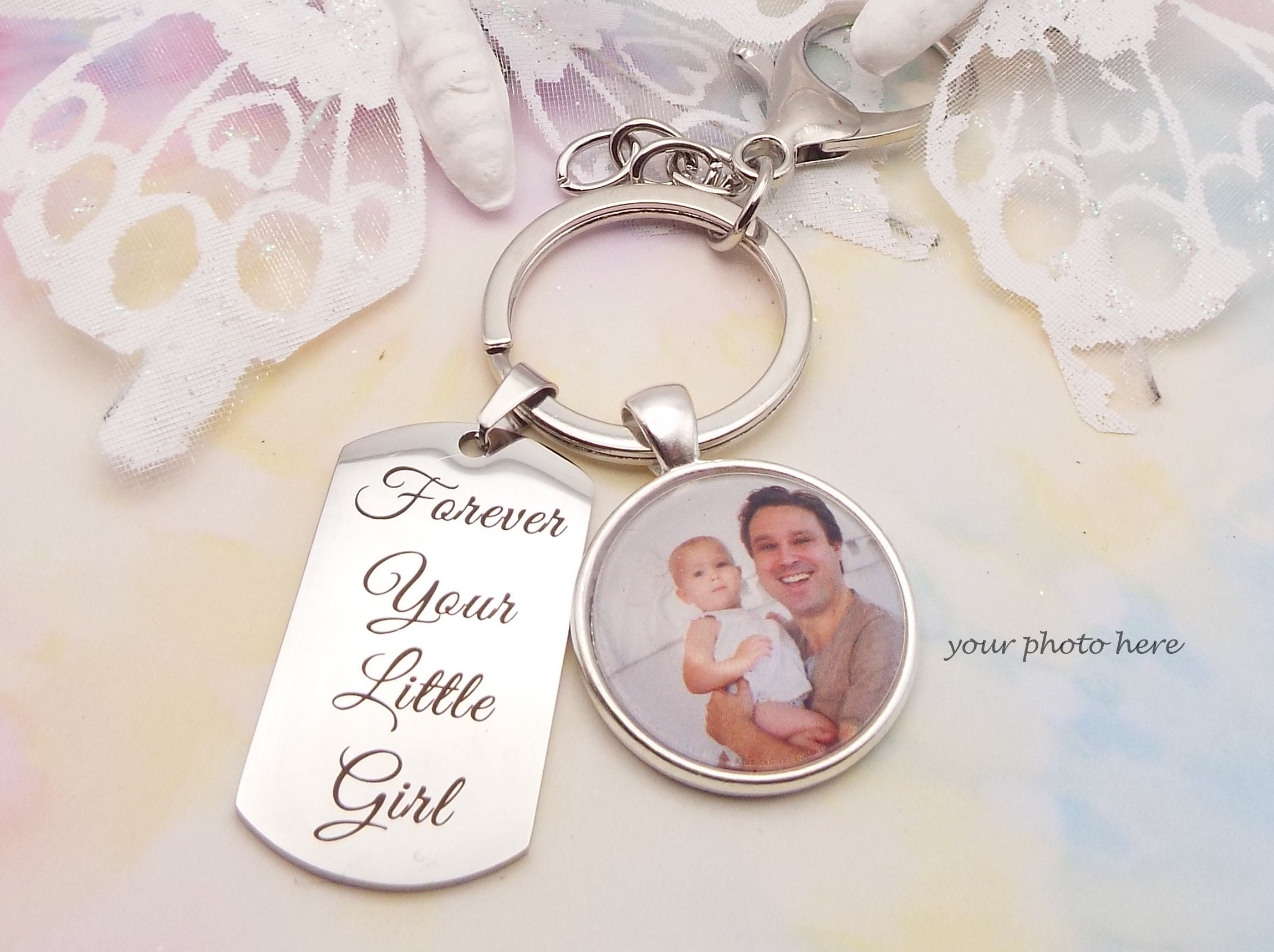 Father’s Day Keychain, Daughter to Dad Gift, Personalized Jewelry, Gift