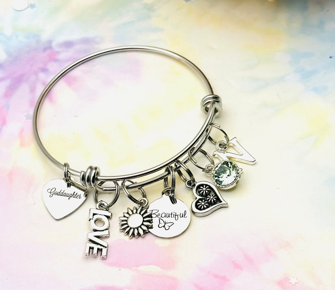 Goddaughter Gift, Goddaughter Charm Bracelet, Personalized Gift, Gift