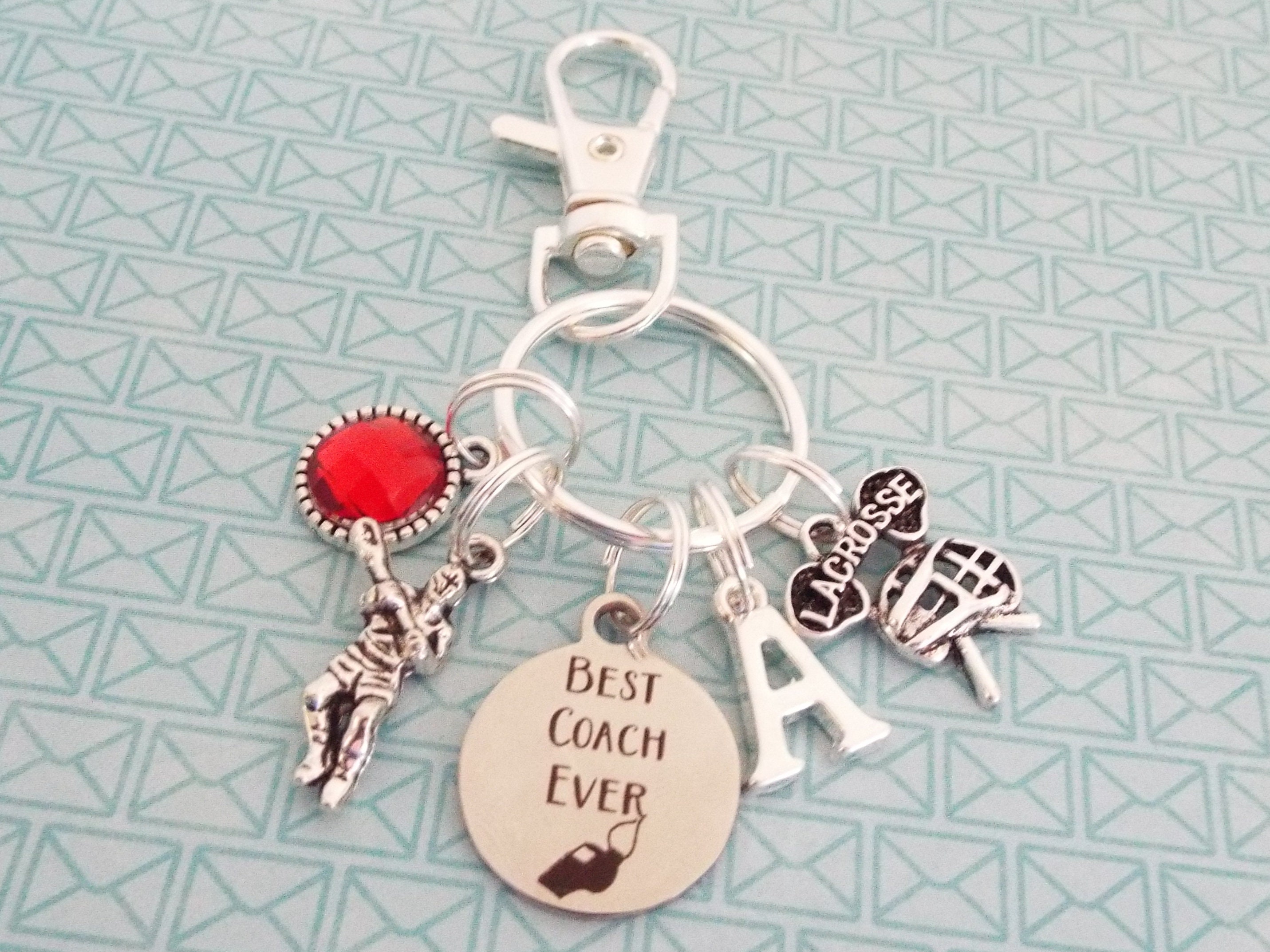 Lacrosse Coach Gift, Custom Keychain Lacrosse Player, Sports Gift