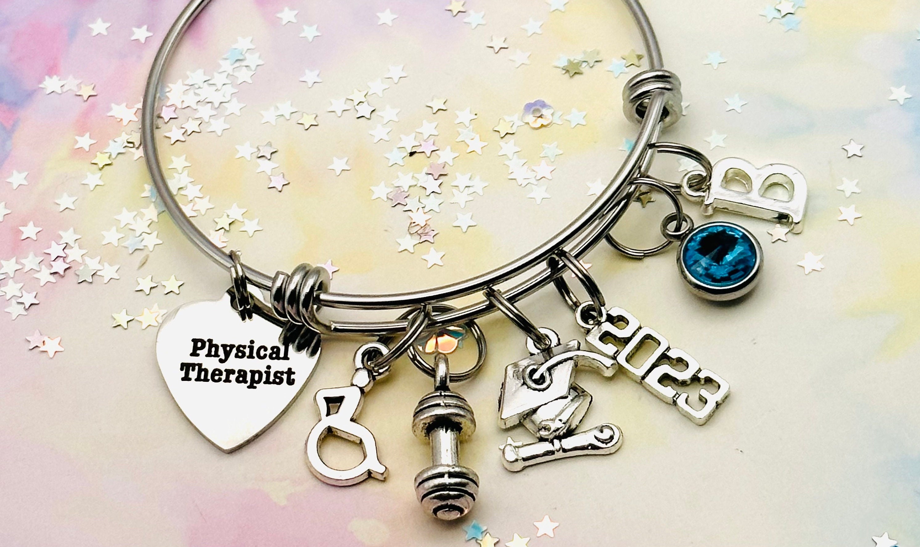 Personalized PT GIFTS , Therapist Thank you Bracelet, Physical