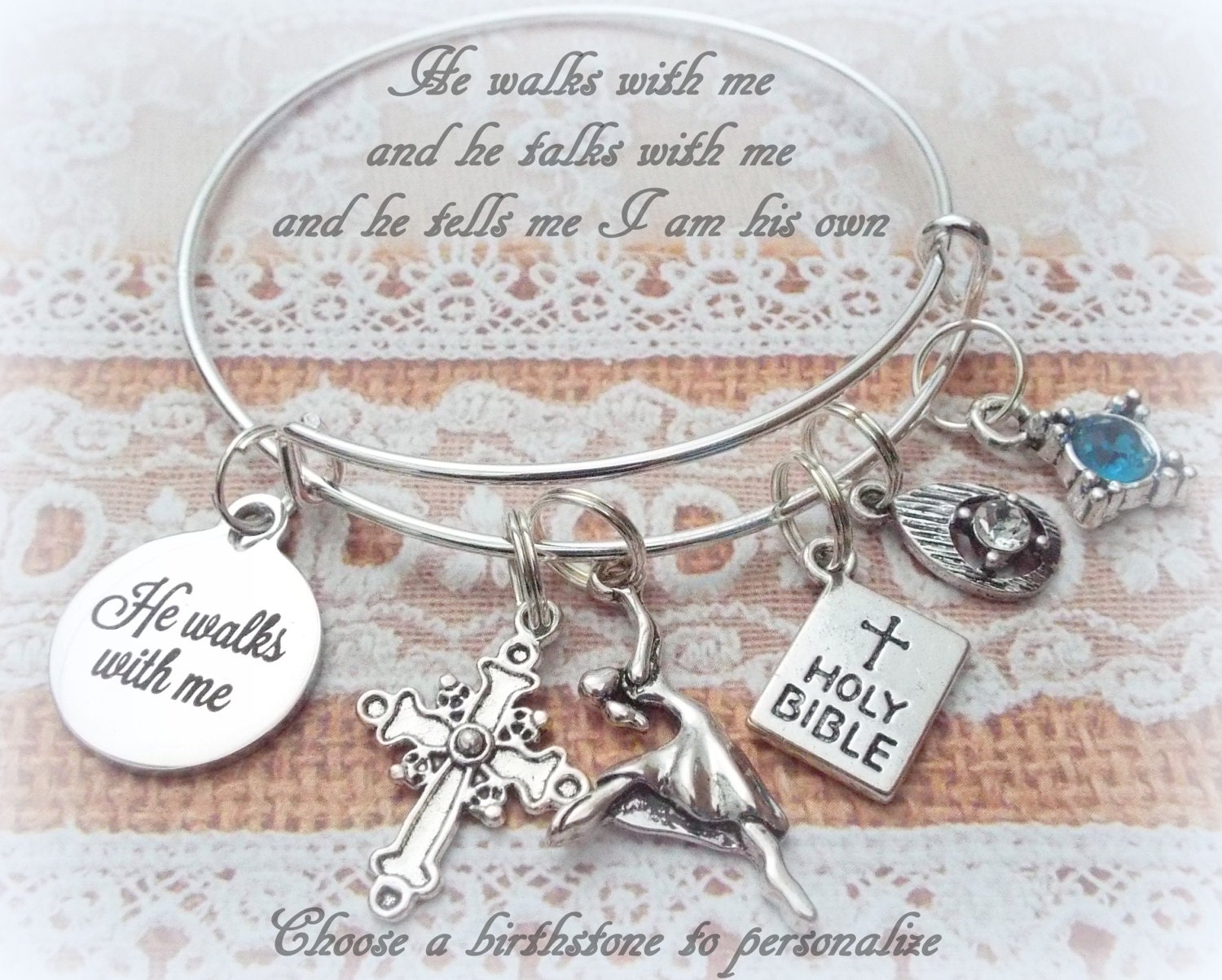 Christian Charm Bracelet, Gift for Christian, Pastor's Wife Gift, Sunday School Teacher Gift ...