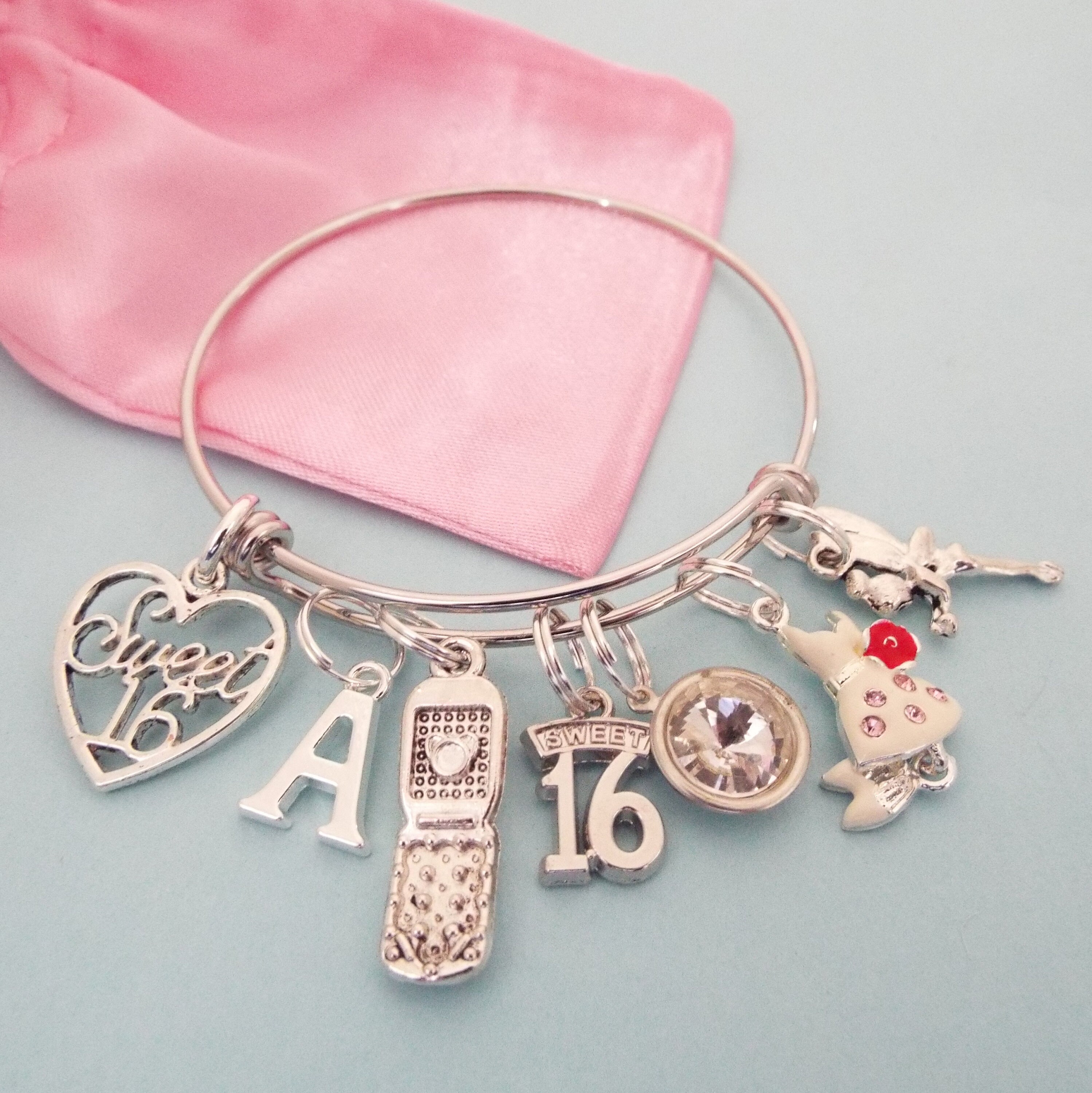 Sweet 16 Charm Bracelet 16th Birthday Gift Girl Personalized Sweet 16