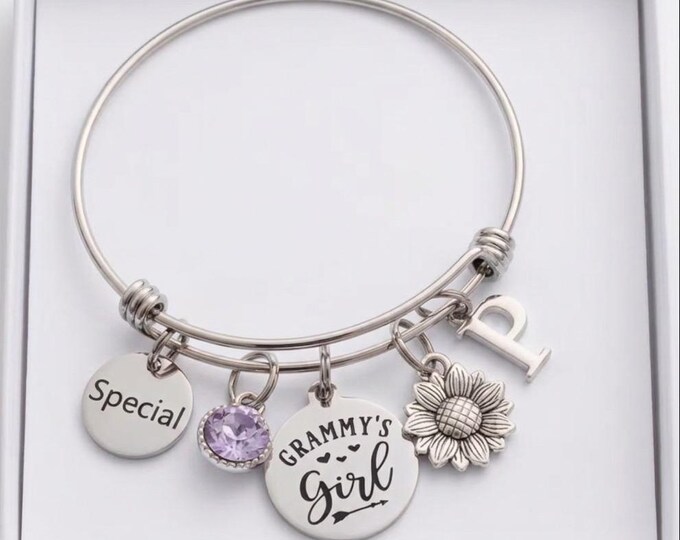 Grammy's Girl Birthday Bracelet Custom Age Milestone Granddaughter