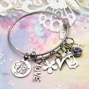 Personalized Initial Charm Bracelet: Boho Stainless Steel Jewelry