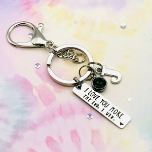 Personalized Keychain Gift: Birthstone Initial Charm