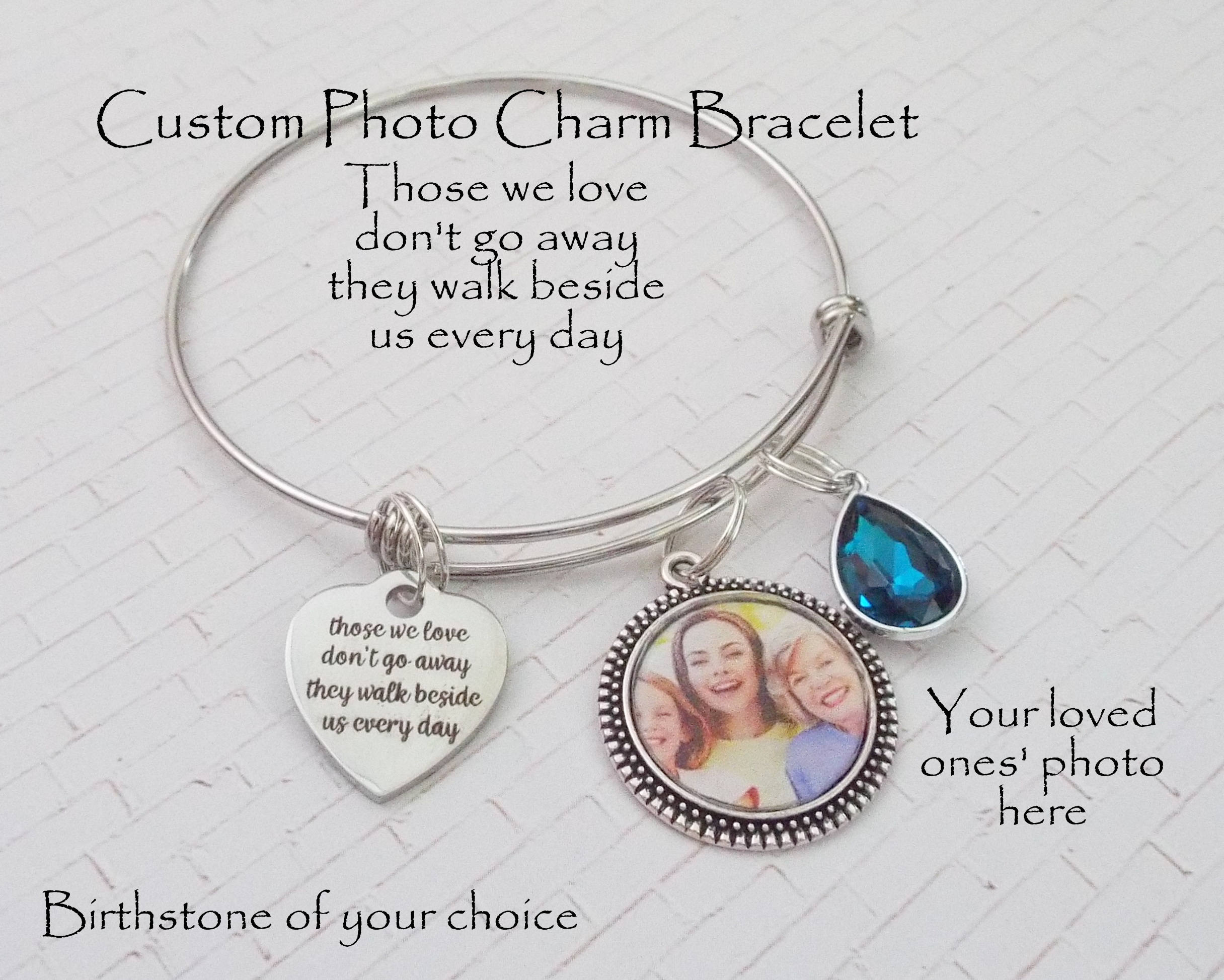 Memorial Jewelry, Custom Photo Memorial Bracelet, In Memory of Loved