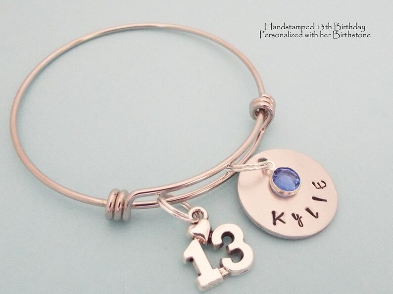 Girl Turning 13 Charm Bracelet Personalized Birthstone Teenager Gift 13th Birthday Gift Girl Personalized Teenage Girl Birthday Daughter