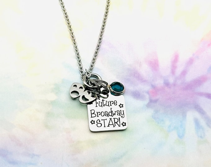 Gift Ideas for the Broadway Lover, Broadway Actor Necklace, Dancer Gift, Personalized Gift for Her, Musical Theater, Personalized Jewelry