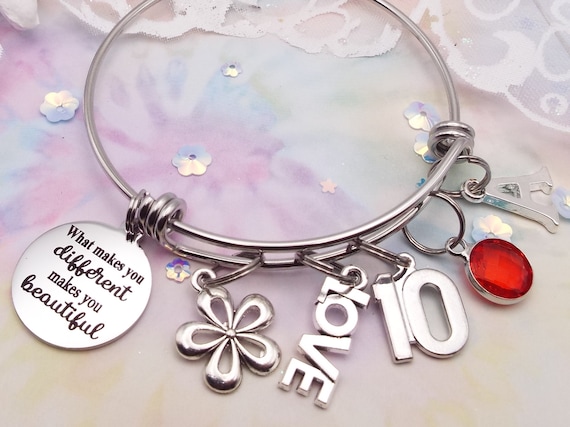 Buy Gift for Child's 10th Birthday, Personalized Silver Bracelet, Handmade  Personalized Jewelry for Her, Daughter Gift From Mom and Dad Online in  India - Etsy