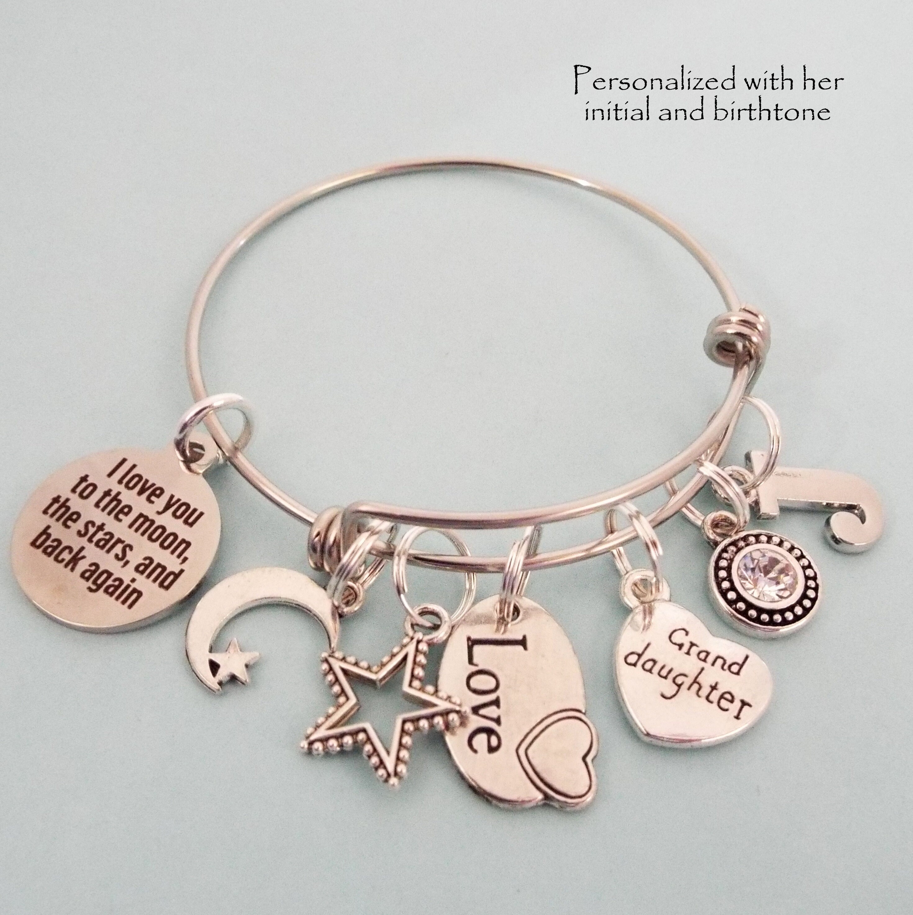 Gift Idea for Granddaughter, Granddaughter Charm Bracelet, Birthday