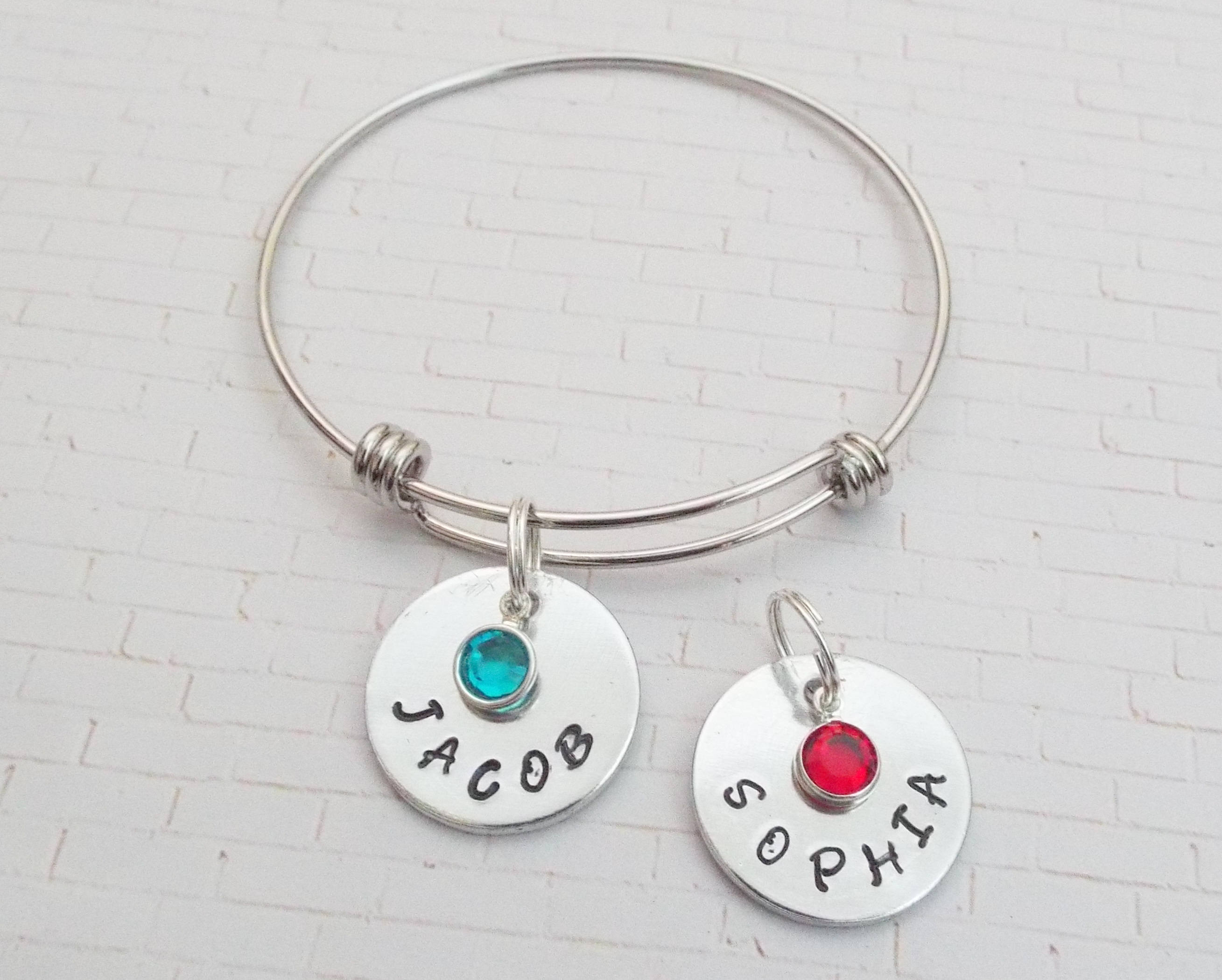 Handstamped Name Charm Add On Charm Bracelet Add On Name Etsy