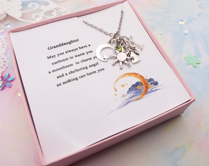 Granddaughter Birthday Gift, Guardian Angel Charm Necklace, Granddaughter Birthday, Gifts for Girls, Birthday Gift for Girls, Gift Set