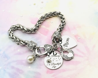Memorial Charm Bracelet: Sympathy Gift for Loss of Mom or Dad