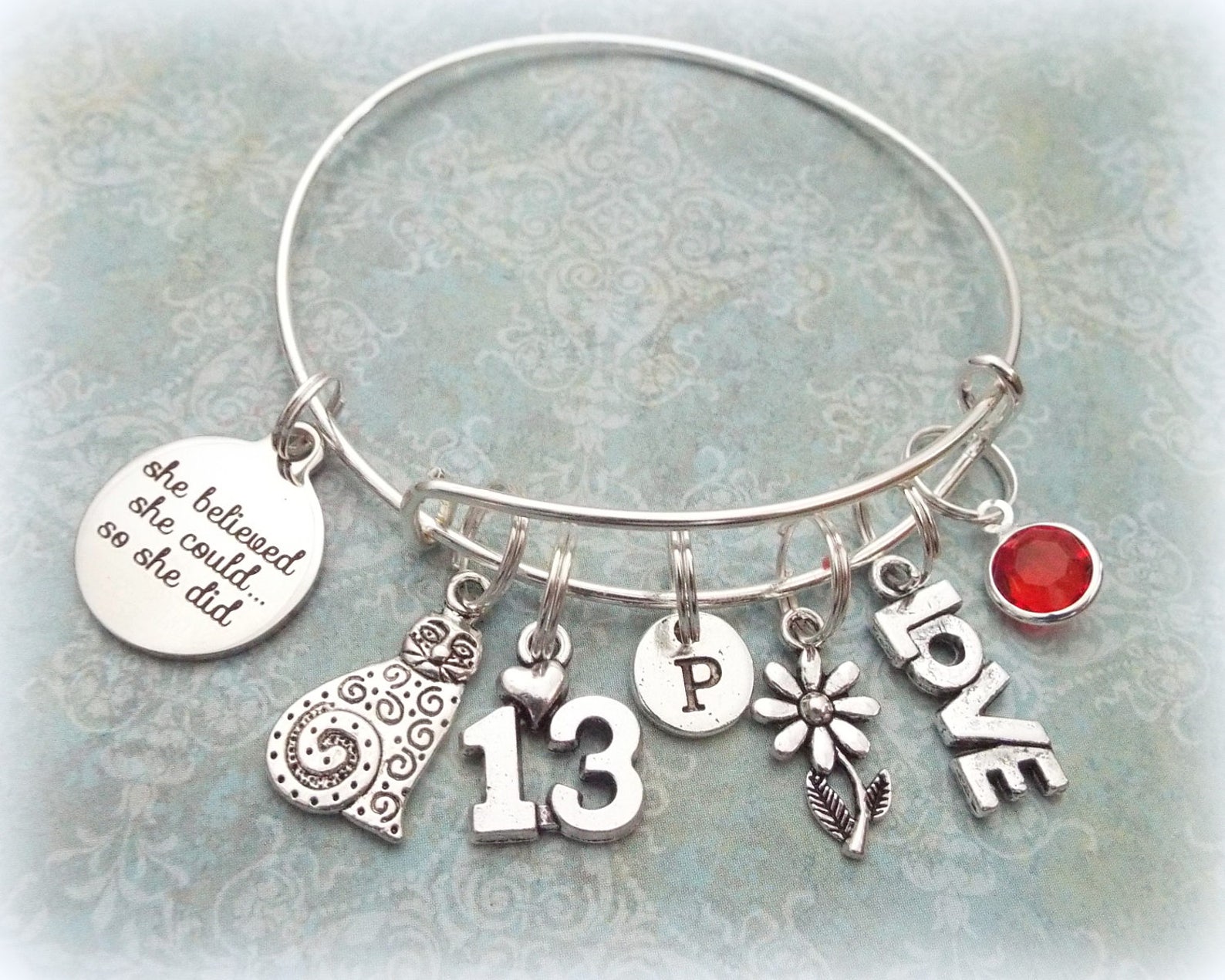 13th Birthday Charm Bracelet Birthday Gift for 13 Year Old Etsy