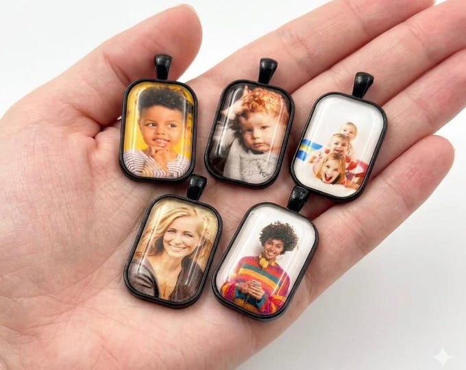 Custom Photo Charm Personalized Picture Pendant Black Stainless Steel