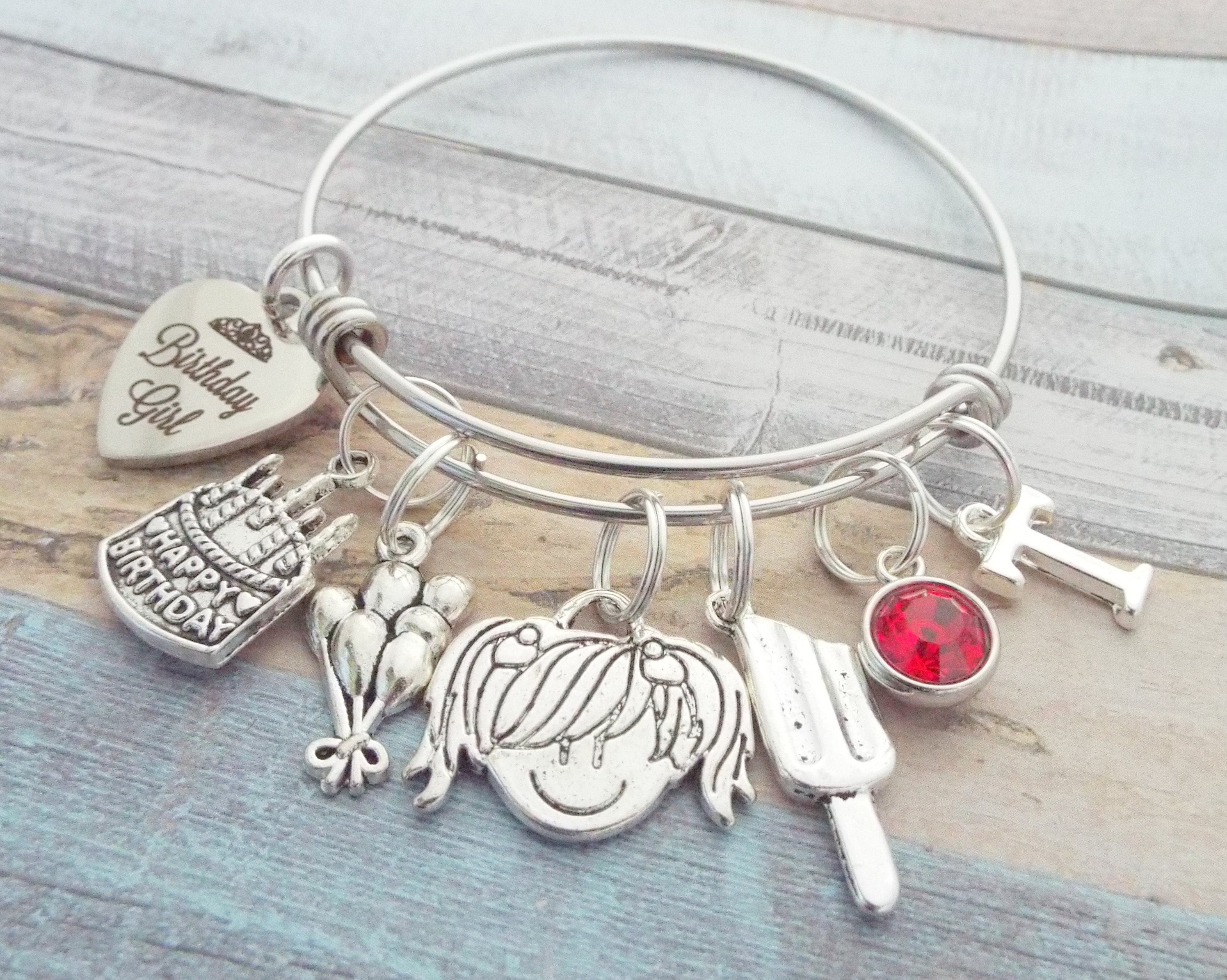 Personalized Girl's Charm Bracelet, Birthday Gift for Children