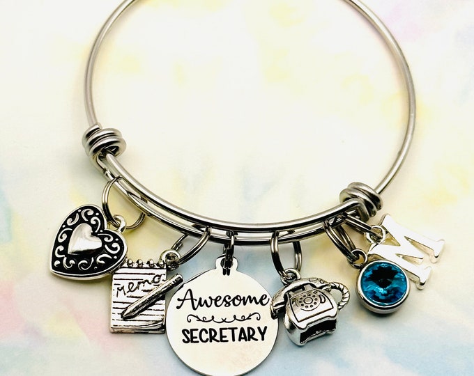 Gift for Secretary, Thank you Gift for Secretary, Personalized Gift for Employee, Employee Appreciation Gift, Personalized Jewelry