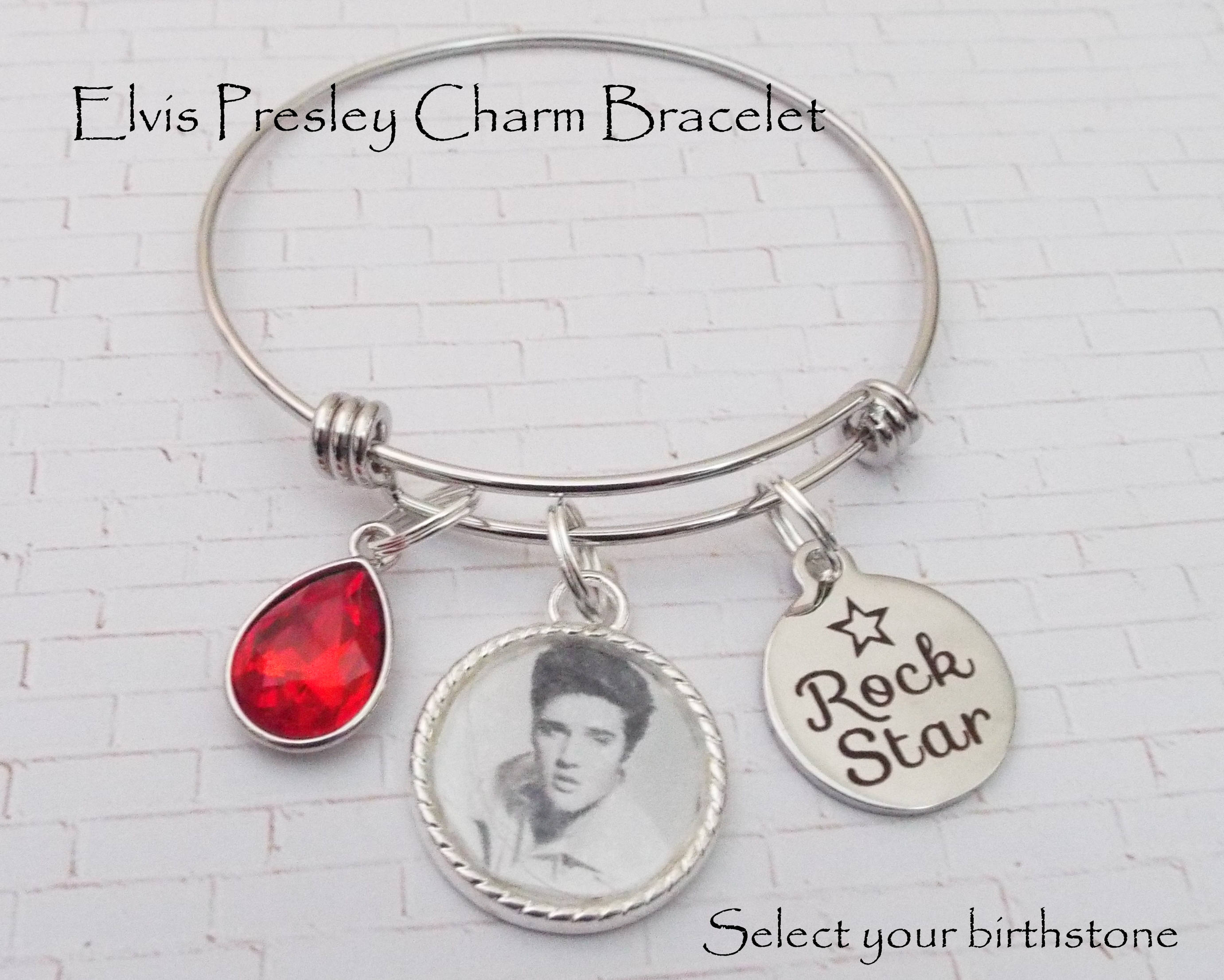 Elvis Presley Gift Charm Bracelet Elvis Fan Gift Elvis Etsy