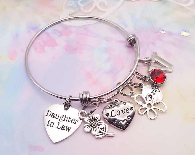 Daughter In Law Gift, Wedding Gift for Daughter in Law, Personalized Gift, Custom Bracelet, Gift from Mother in Law to Daughter, Birthday