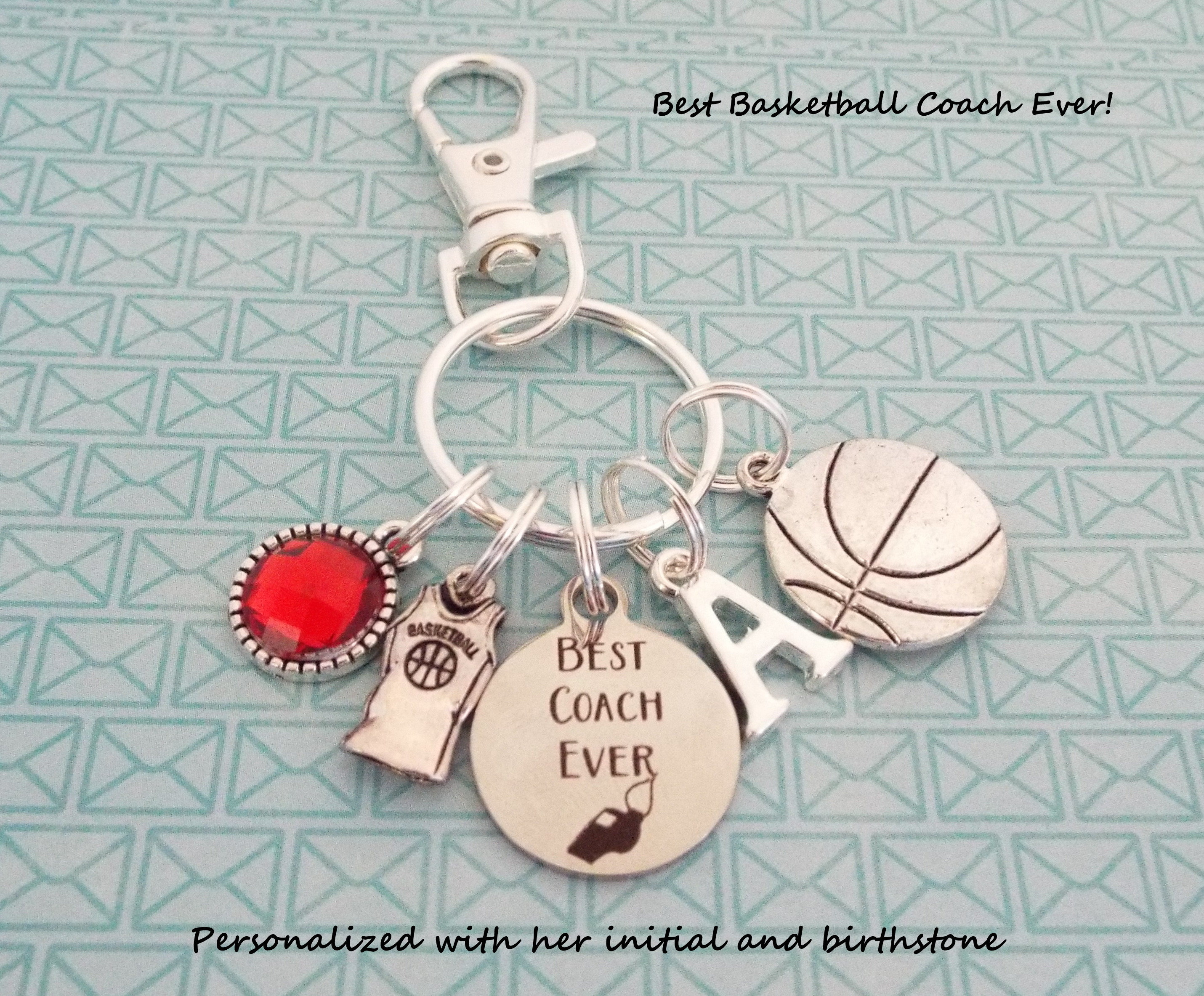Basketball Coach Custom Keychain, Gift for Coach, Basketball Keychain