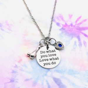 Bowling Necklace: Engraved Stainless Steel Charm, Swarovski Birthstone