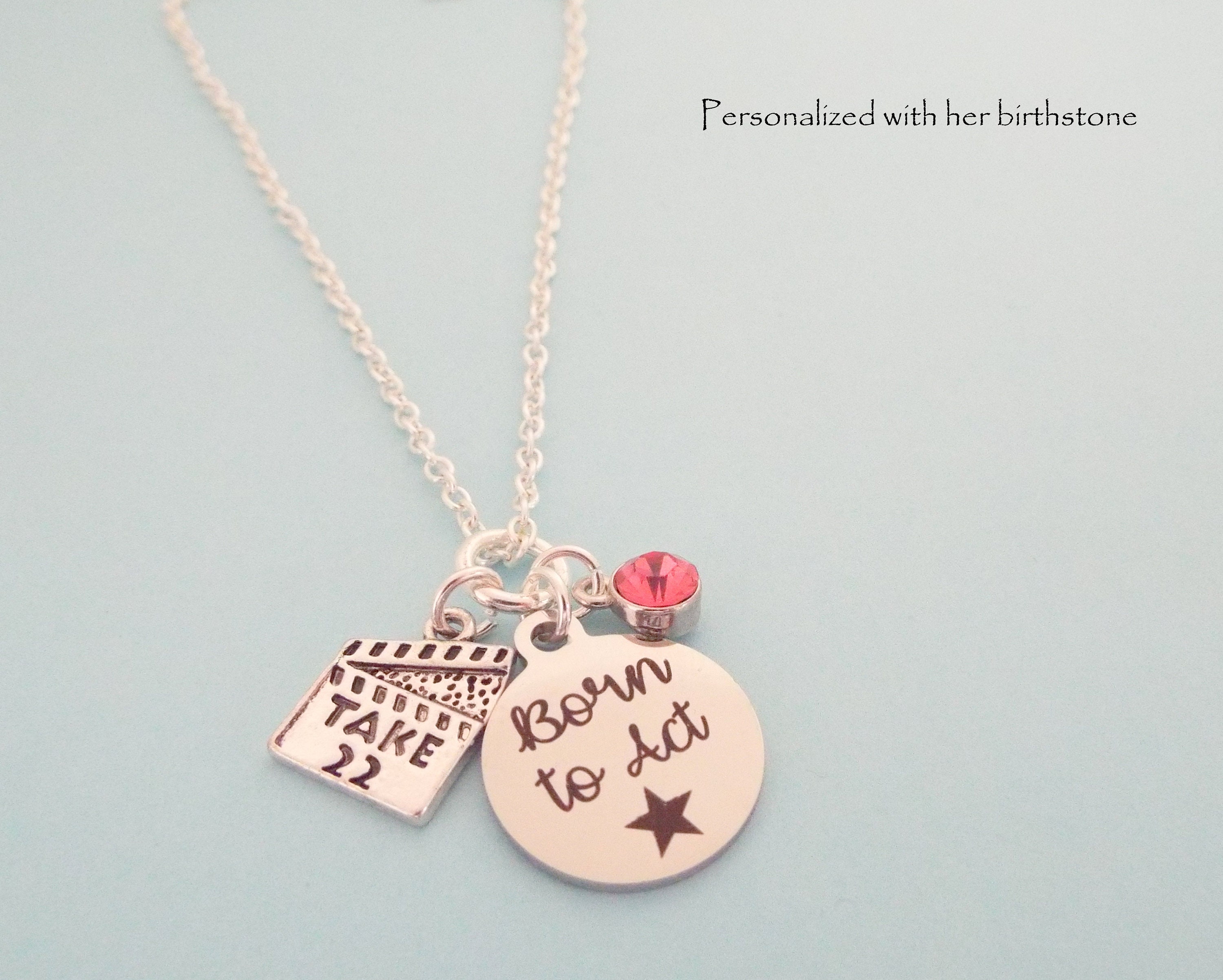 Actress Actor Gift, Girl Acting Necklace with Birthstone, Gifts for ...