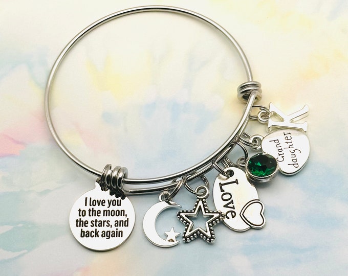 Gift Idea for Granddaughter, Granddaughter Charm Bracelet, Birthday Gift for Granddaughter, Personalized Charm Bracelet, Gift for Girl