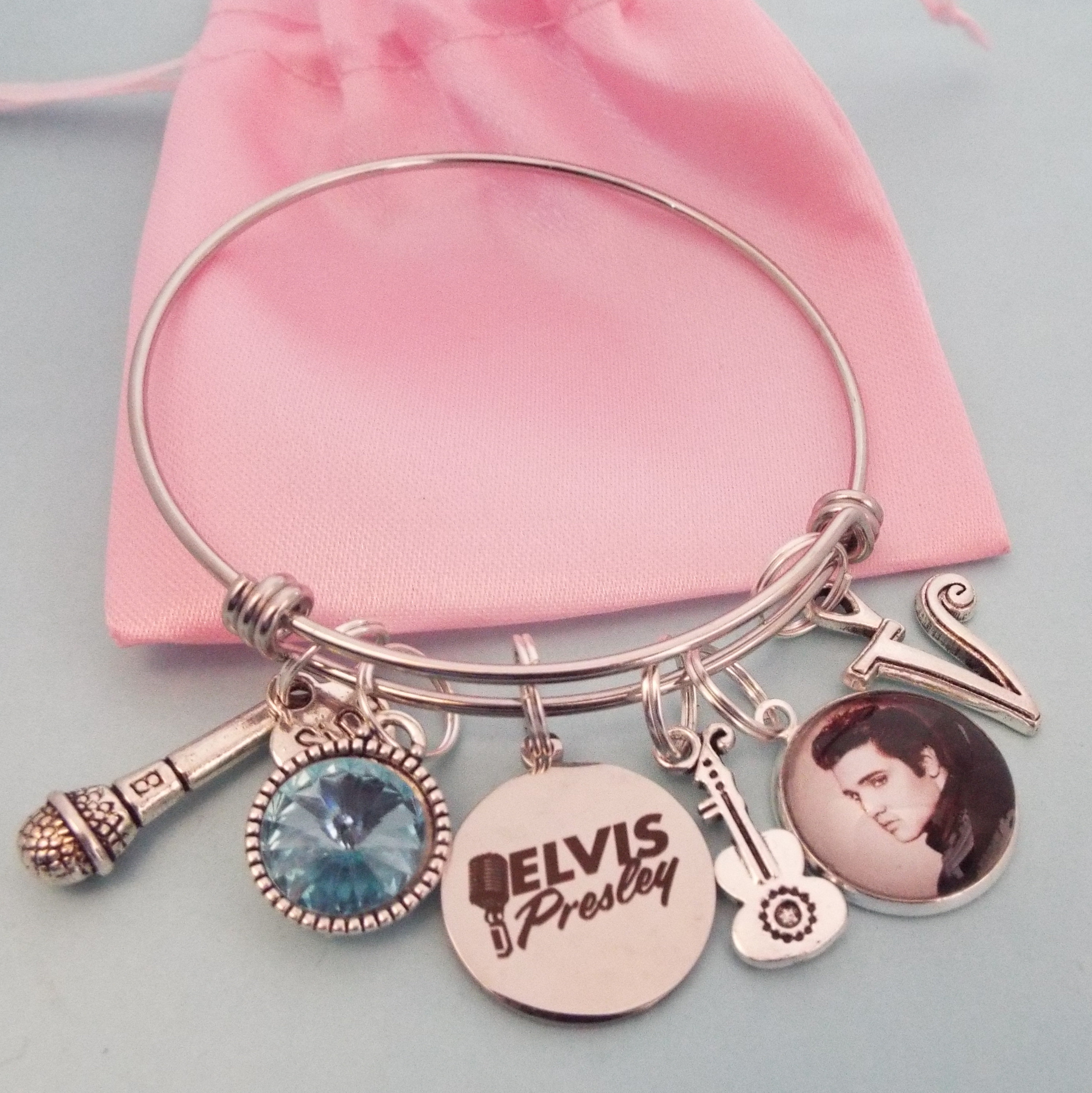 Elvis Presley Fan Gift, Elvis Presley Charm Bracelet, Music Lovers Gift