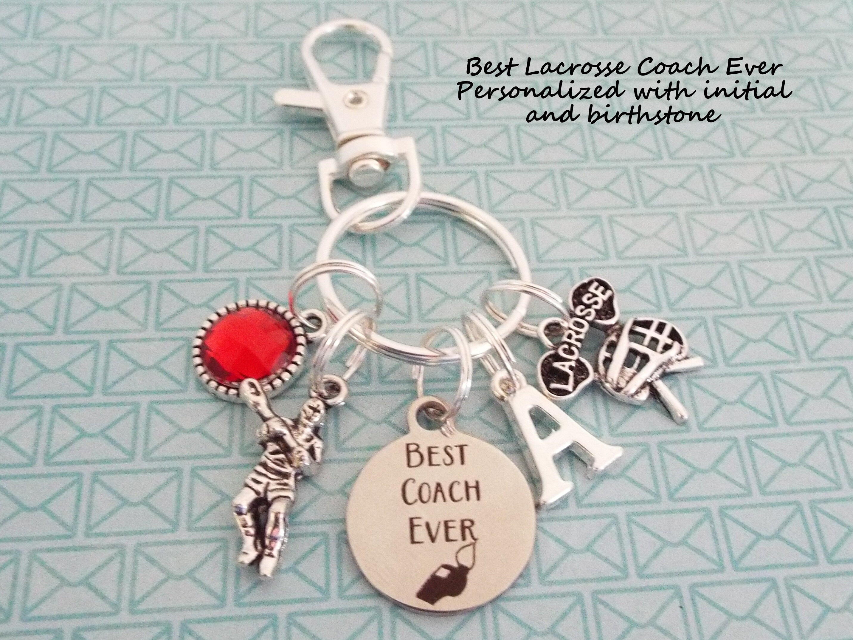 Lacrosse Coach Gift, Custom Keychain Lacrosse Player, Sports Gift