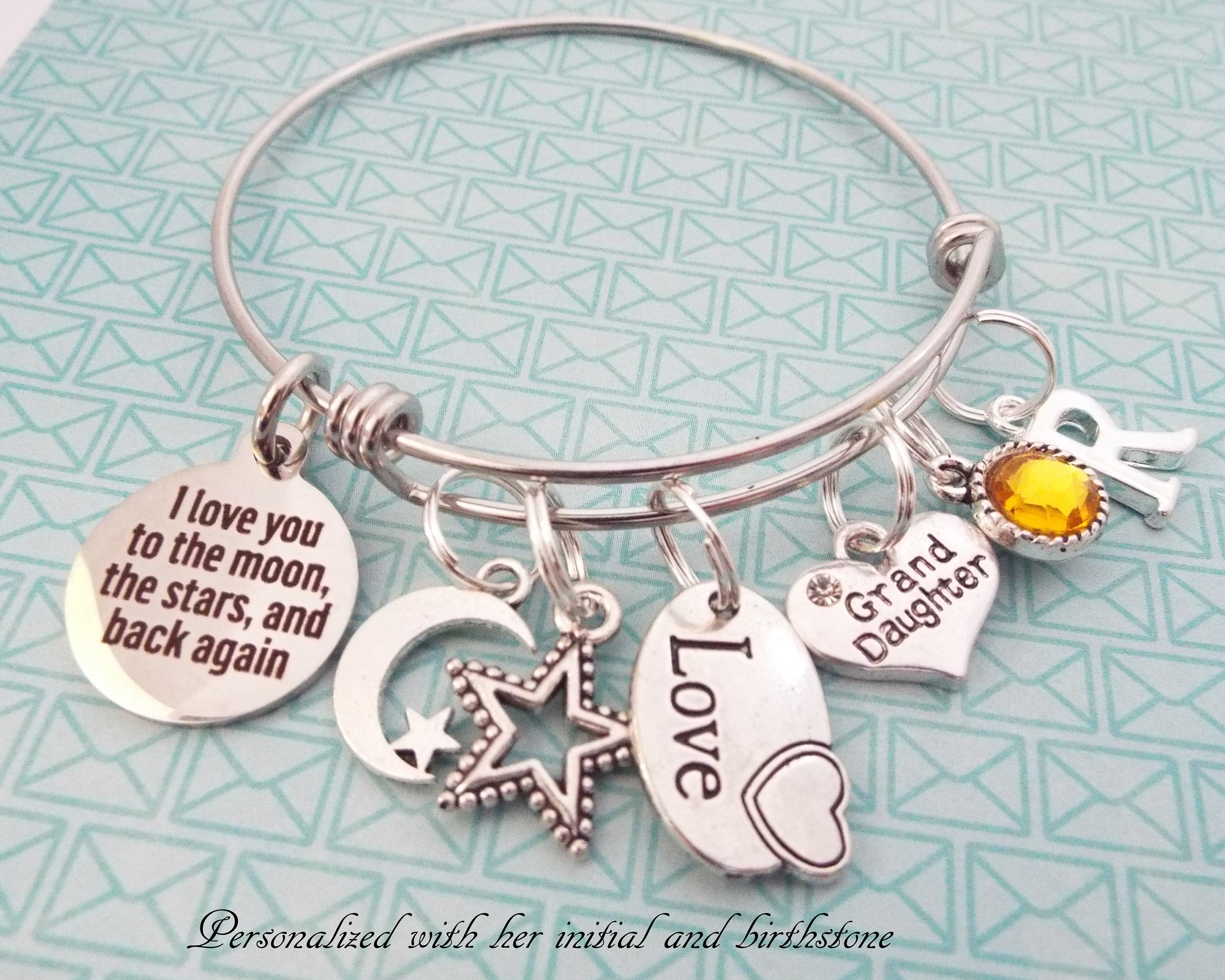 Gift Idea for Granddaughter, Granddaughter Charm Bracelet, Birthday