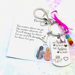 Sisters by Heart Custom Keychain, Personalized Gift for Best Friend, Birthday Gift for Bestie, BFF Keychain, Sisters Gift for Girlfriend