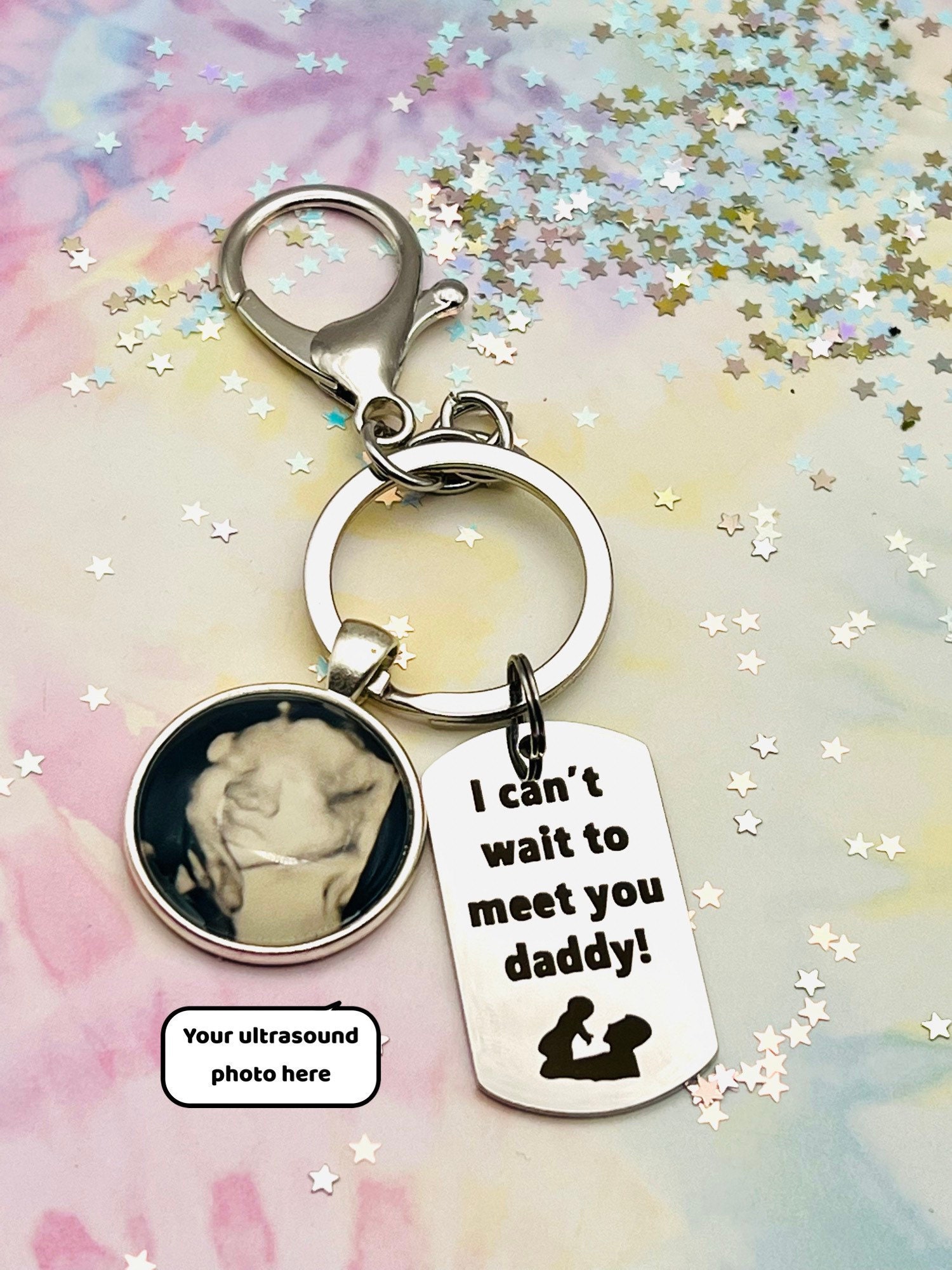 New Dad Keychain Ultrasound Keychain Custom Keychain for New Father
