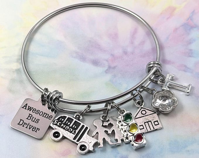 Handmade Bus Driver Charm Bracelet: Personalized Appreciation Gift