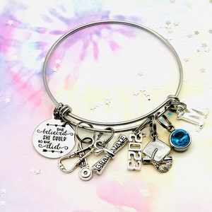 Nurse Graduation Gift, 2023 Nursing School Graduation Charm Bracelet, College Graduate Bracelet, Personalized Gift for Her, Handmade Jewelry image 2