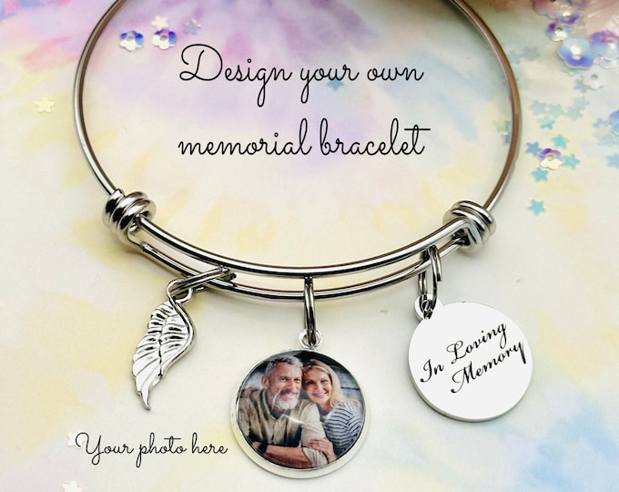 Sorry for Your Loss Charm Bracelet | Memorial Gift with Photo Charm | Sympathy Gift for Grieving Friend | Remembrance Gift for Her | Grief