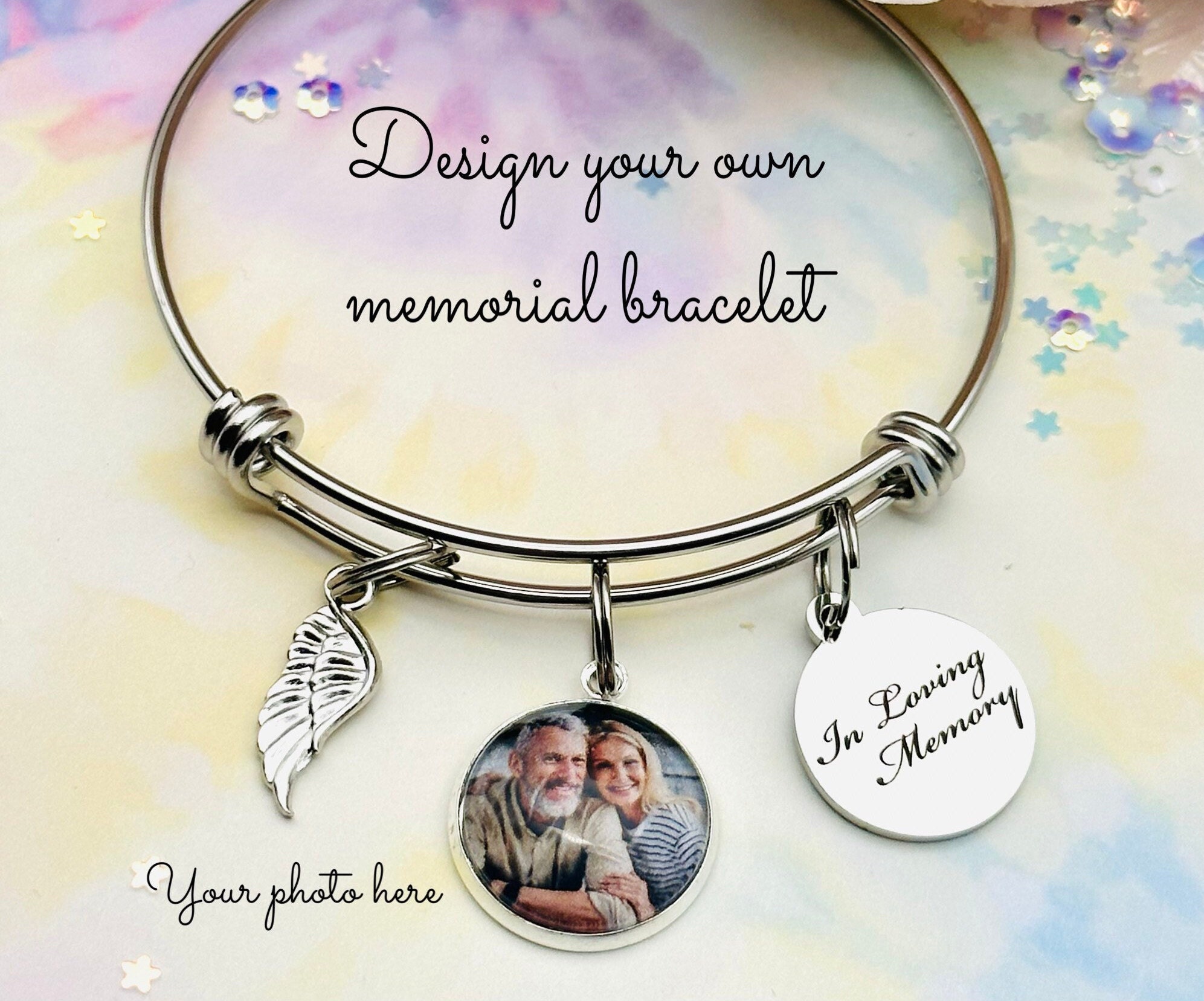 Sterling Silver Paper Clip Engraved Memorial Bracelet – With Large Heart  Charm - The Perfect Keepsake Gift