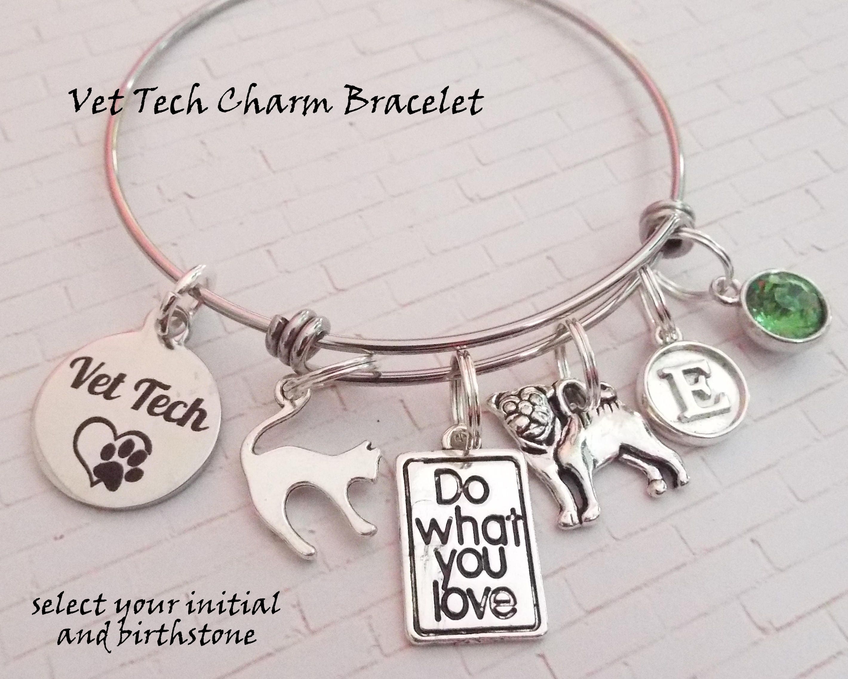 Veterinarian Charm Bracelet, Personalized Gift Ideas For Vets, Vet Gift Ideas, Thank You Gift ...