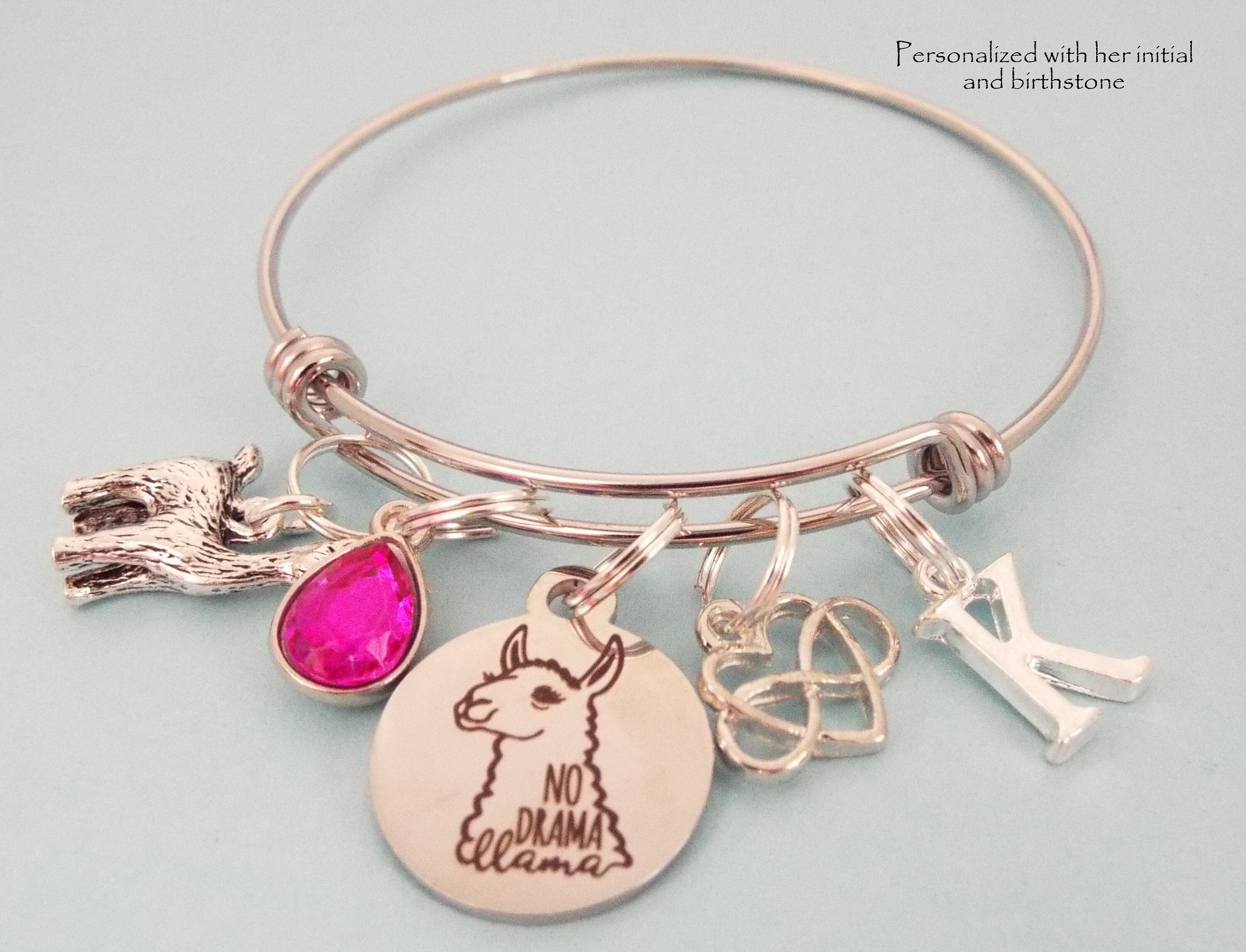 Unicorn Charm Bracelet Personalized Birthstone Bracelet