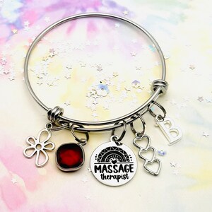 Gift for Massage Therapist, Gift for Masseuse, Massage Therapist Charm Bracelet, Gift Ideas for Women, Gifts for Her, Custom Jewelry