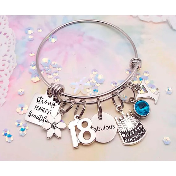 BESPMOSP Braccialetto con ciondoli di compleanno per ragazze e donne, regalo di compleanno per il 10°-18° compleanno, regalo di incoraggiamento, regalo di incoraggiamento, Acciaio inossidabile